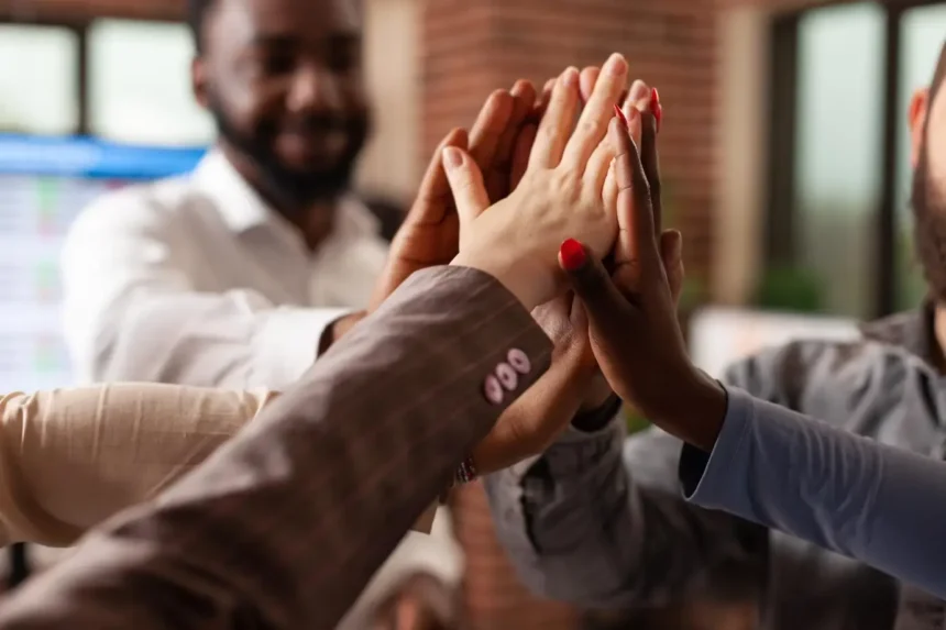 Direct selling industry professionals joining hands