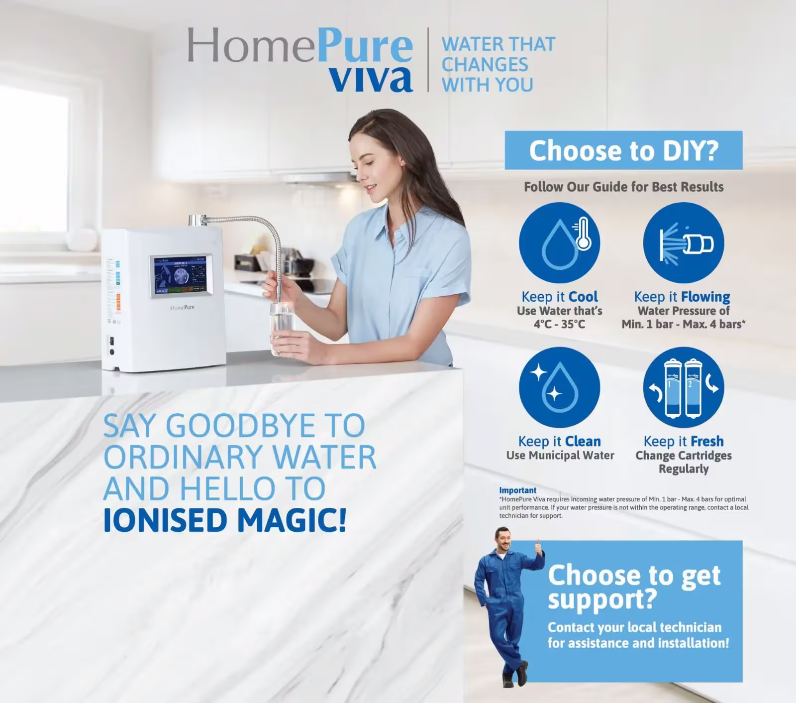 Just Got A Homepure Viva? Here'S How To Start Using It 3 HomePure Viva banner giving an overview of two options for installing the unit: DIY or with expert help