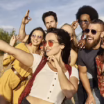 A diverse group of friends on a trip for Friendship Day